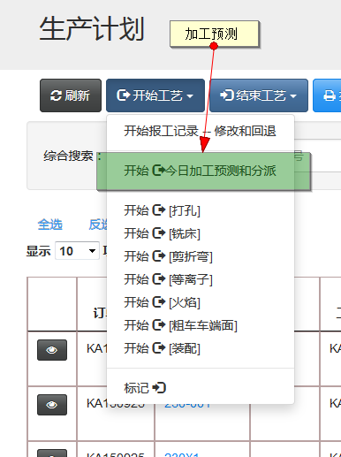 今日加工预测和分派